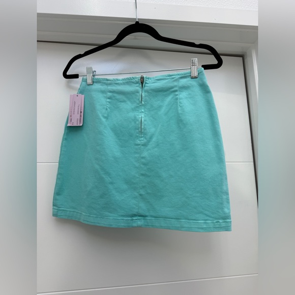 Wild Fable Notch Front Stretch Denim Mini Skirt Distressed Aqua Blue NWT Size 4 - Picture 7 of 9